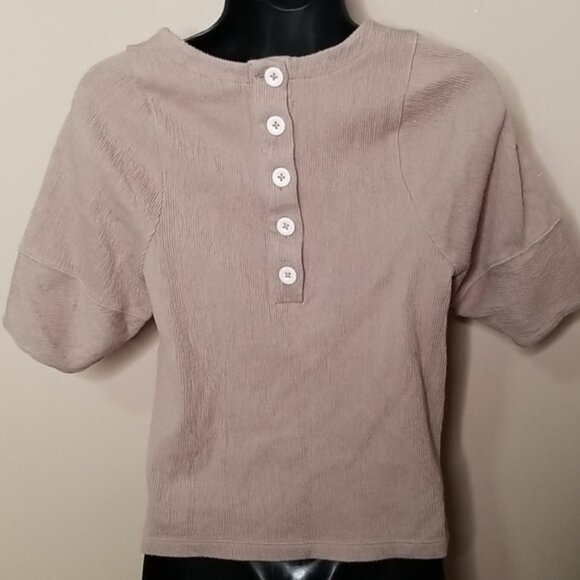 Madewell Ottoman jacquard button back top - Picture 6 of 9